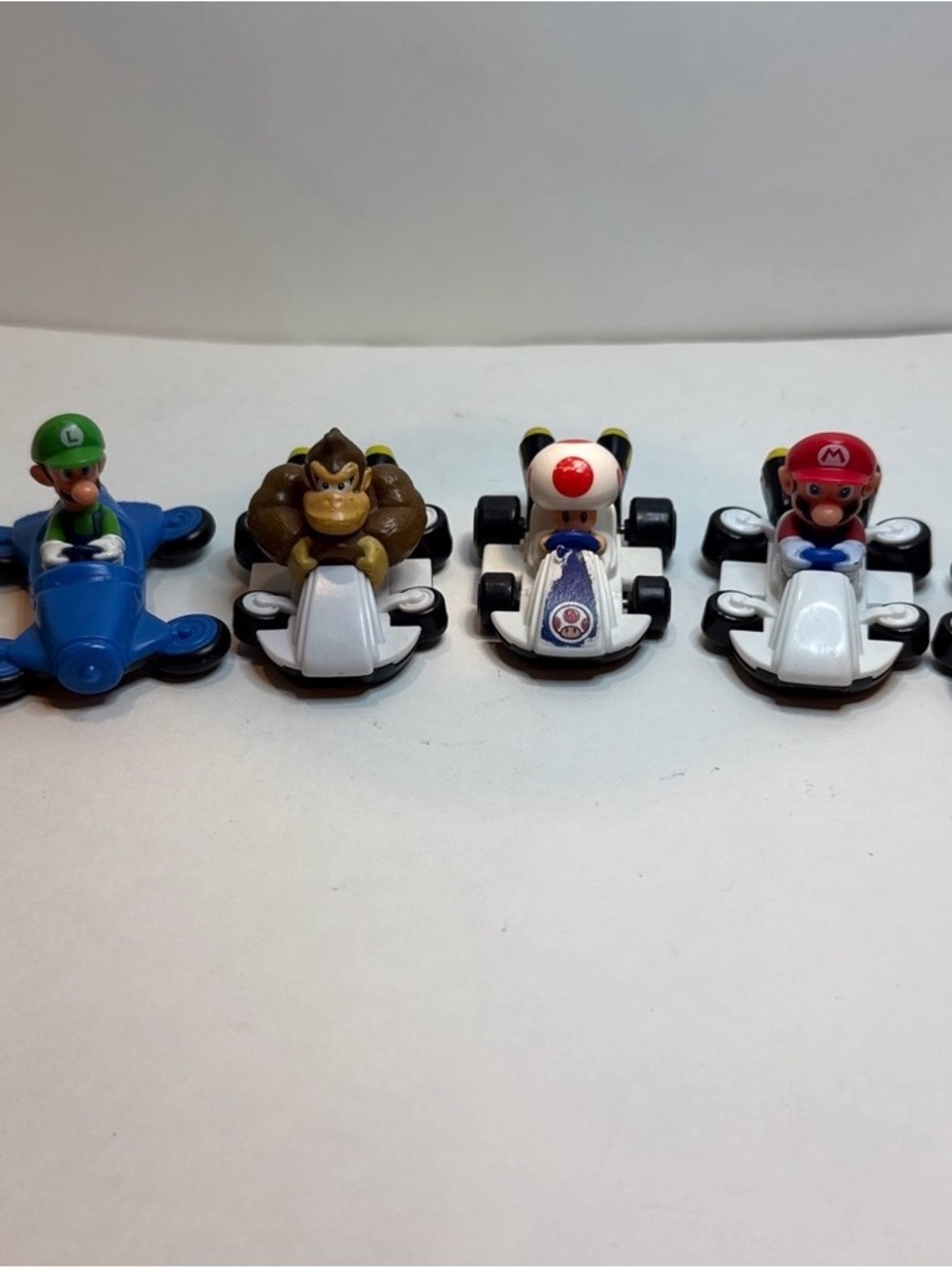 Nintendo Mario Kart Toy Lot Of 6 Mario X3, Luigi, Toad, And Donkey Kong